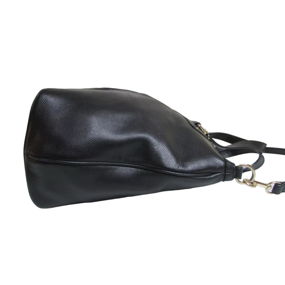Coach Pleated Leather Tote Navy Blue - Picture 5 of 12